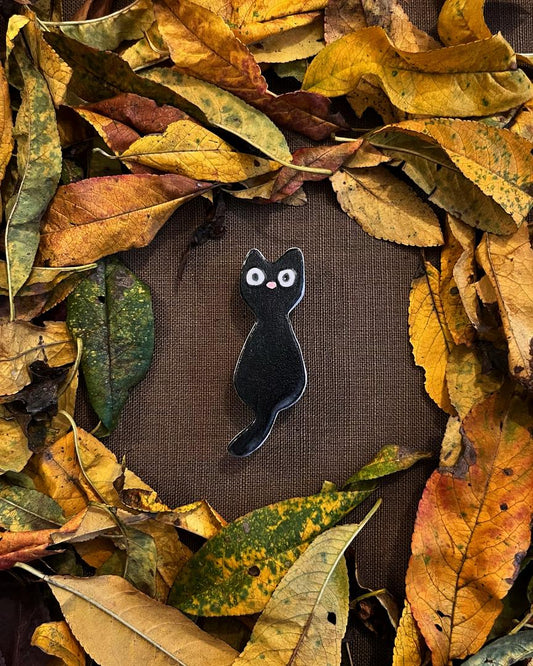 Set de Gato de Halloween: Pin + 4 Stickers