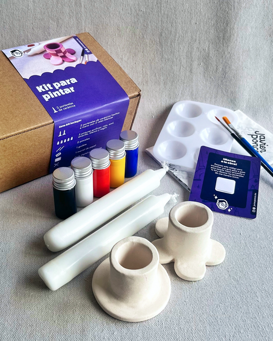 Kit para pintar: Portavelas de Cerámica