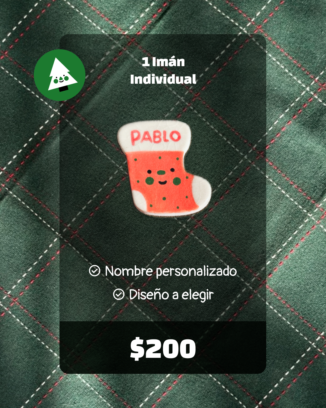 Imán Personalizado Bota Navideña