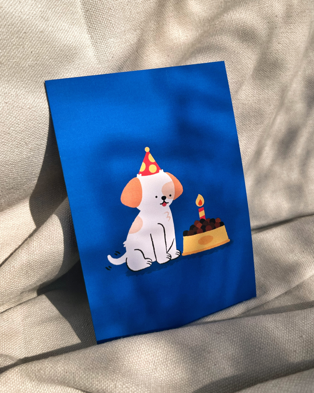 Set de Perrito Cumpleañero: Tarjeta + Pin